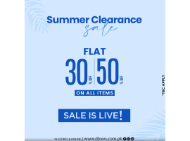 Diners Summer Clearance Sale FLAT 30% & 50% OFF on All Items